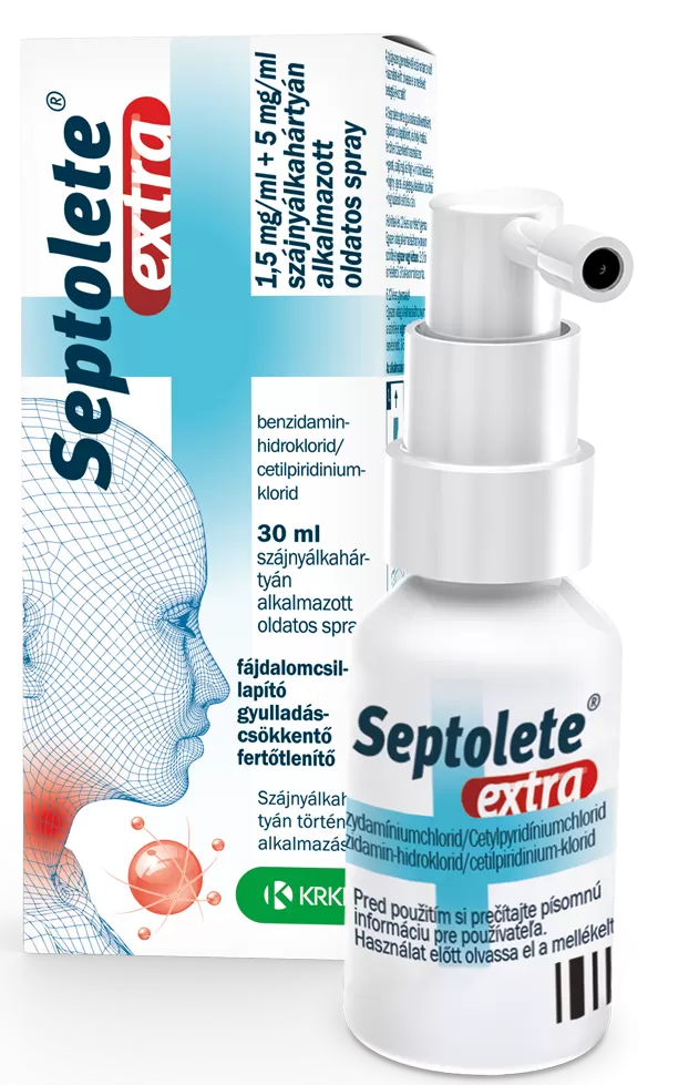 Mikszáth Gyógyszertár - Septolete extra 1,5mg/ml+5mg/ml szajnyálkahártyán alkalmazott spray