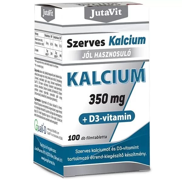Mikszáth Gyógyszertár - Jutavit szerves kálcium 350mg+d3-vitamin filmtabletta  100x