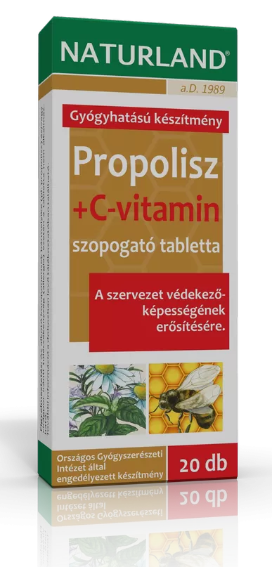Mikszáth Gyógyszertár - Naturland propolisz c vitamin tabletta   20x